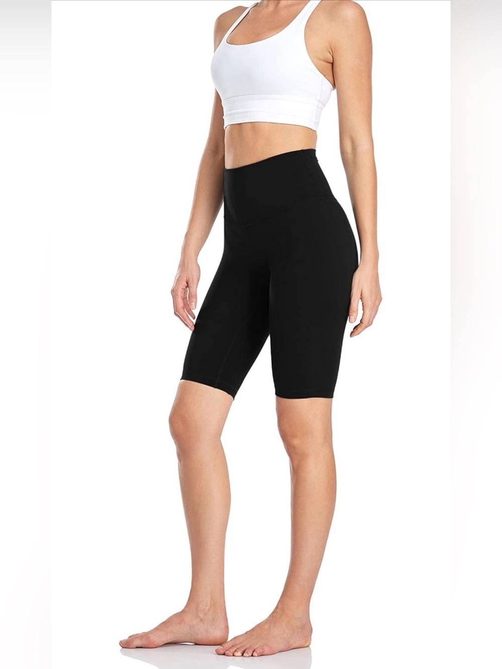 Heynuts Women's Biker Shorts High Waisted Yoga Running Spandex Shorts Black M